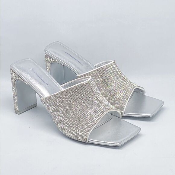 SIMKHAI Asia 90MM Crystal-Embellished Leather Mules size 41 - Picture 4 of 16
